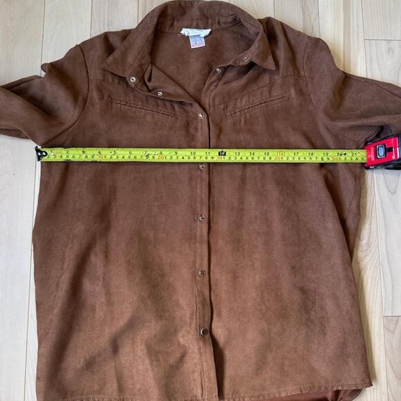 Softgrey by La Redoute Faux Suede Western Shirt – Brown Snap Button Top - Picture 5 of 8